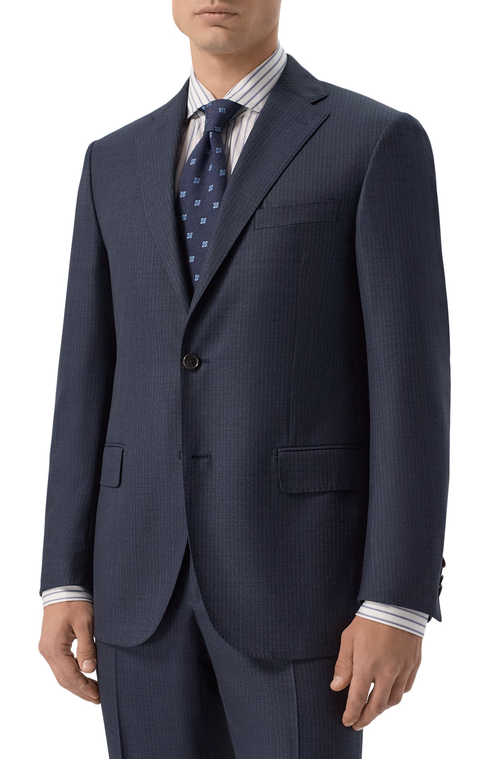 Шерстяной костюм CORNELIANI темно-синего цвета по цене 206500 руб., арт. 286008/2A17232_SET, фото 2 Шерстяной костюм CORNELIANI, арт. 286008/2A17232_SET, фото 2