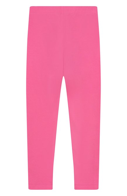 Детские хлопковые легинсы MOSCHINO фуксия цвета, арт. HFP04X/LBA10/10-14 | Фото 2 (Материал сплава: Проставлено; Нос: Не проставлено; Материал внешний: Хлопок)