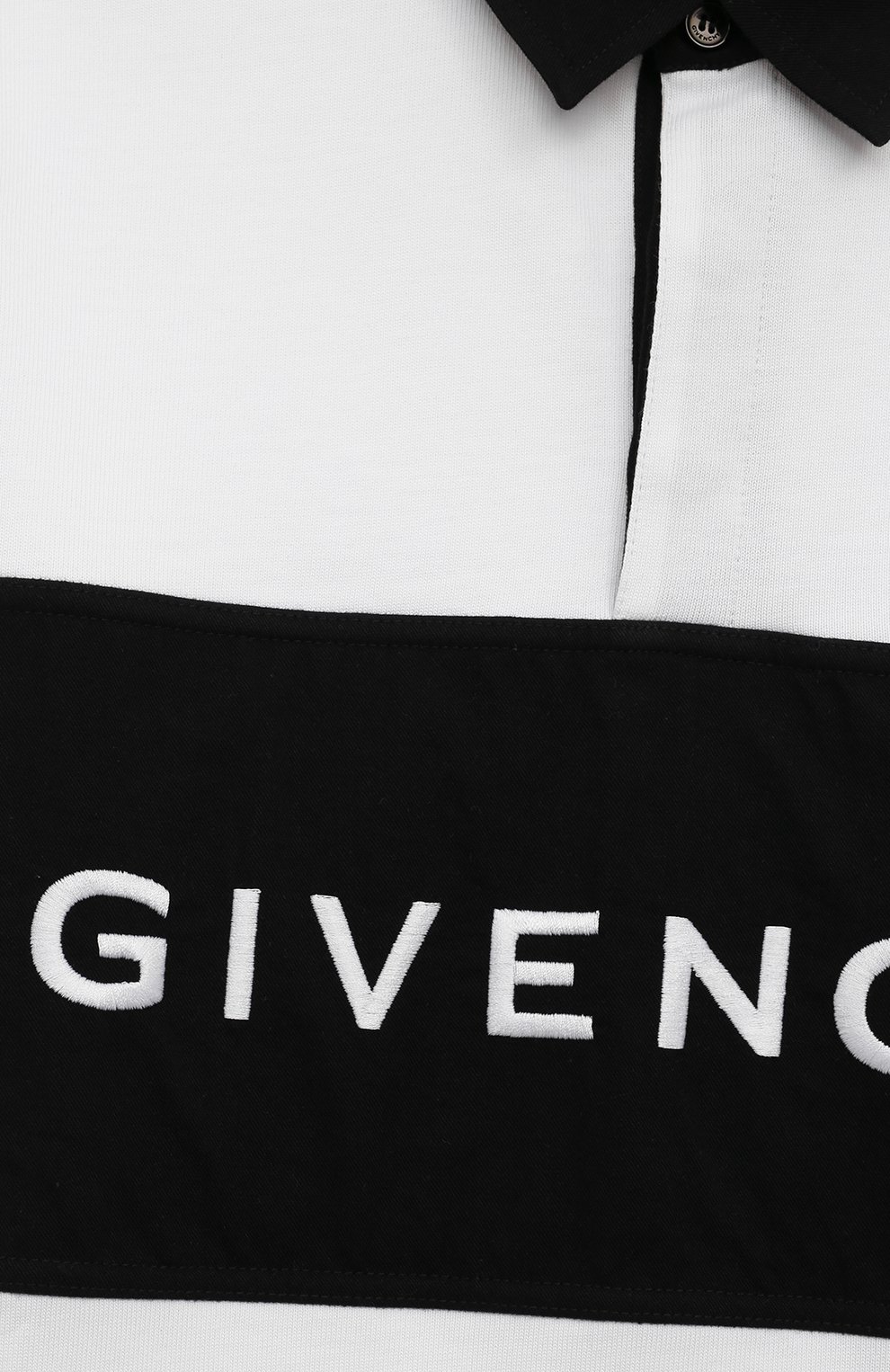 Хлопковое поло GIVENCHY черно-белого цвета по цене 18500 руб., арт. H30130/6A-12A, фото 3 Хлопковое поло GIVENCHY, арт. H30130/6A-12A, фото 3