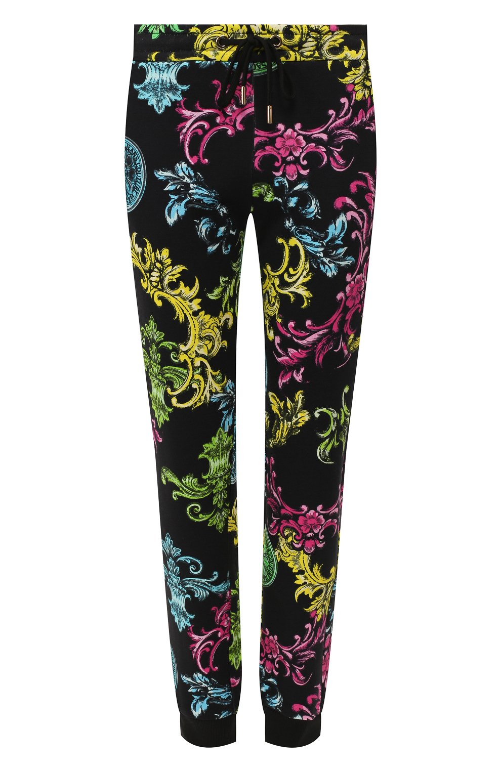 Хлопковые джоггеры VERSACE JEANS COUTURE черного цвета по цене 25050 руб., арт. A1HUB125-UDM310/SL300, фото 1 Хлопковые джоггеры VERSACE JEANS COUTURE, арт. A1HUB125-UDM310/SL300, фото 1