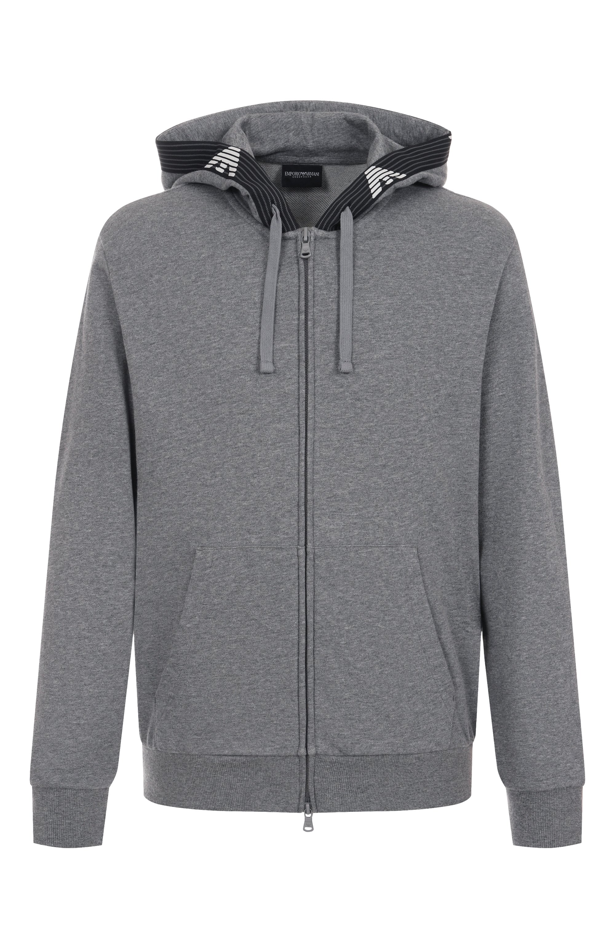 Хлопковая толстовка EMPORIO ARMANI серого цвета по цене 18300 руб., арт. EM000523/AF10781, фото 1 Хлопковая толстовка EMPORIO ARMANI, арт. EM000523/AF10781, фото 1