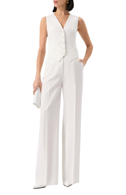 Жилет из хлопка и шелка Dolce & Gabbana F79H5T/GDCDD Белый  F79H5T/GDCDD Фото 2