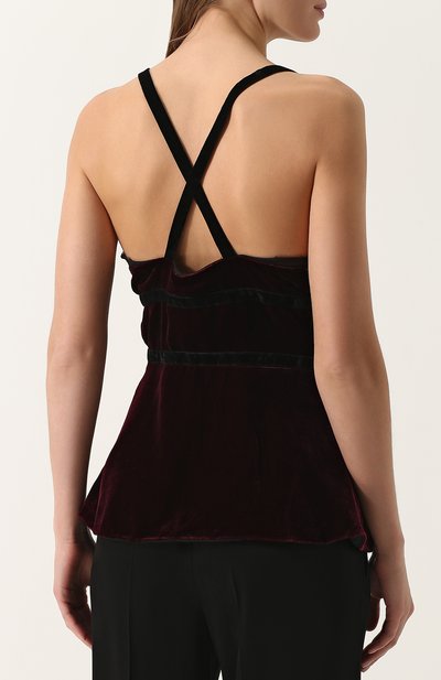 Приталенный бархатный топ с v-образным вырезом CAMI NYC, арт. KARA, фото 4