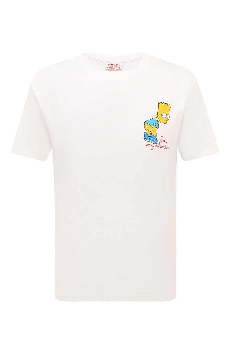 Мужская хлопковая футболка MC2 SAINT BARTH белого цвета, арт. STBM TSHIRT MAN/TSHM001/02203B | Фото 1 (Материал внешний: Хлопок; Рукава: Короткие; Длина (для топов): Стандартные; Стили: Кэжуэл; Принт: С принтом; Кросс-КТ: Пляж, Джерси; Мужское Кросс-КТ: Футболка-одежда; Автоматизация ТО: Проставлено; Автоматизация состава: Проставлено; Детали: Без декора)