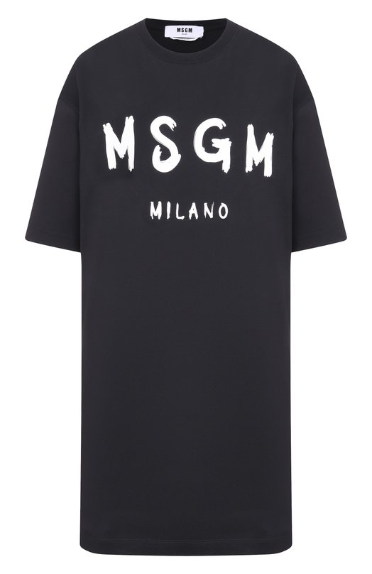 Хлопковое платье MSGM 2000MDA510 200002 Чёрный 2000MDA510 200002