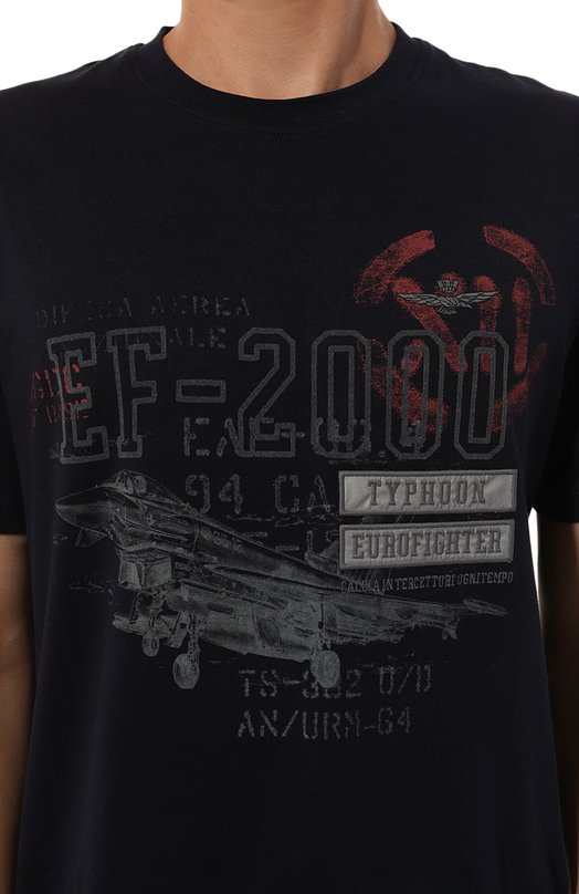 Хлопковая футболка Aeronautica Militare TS2325J641 Синий  TS2325J641 Фото 5