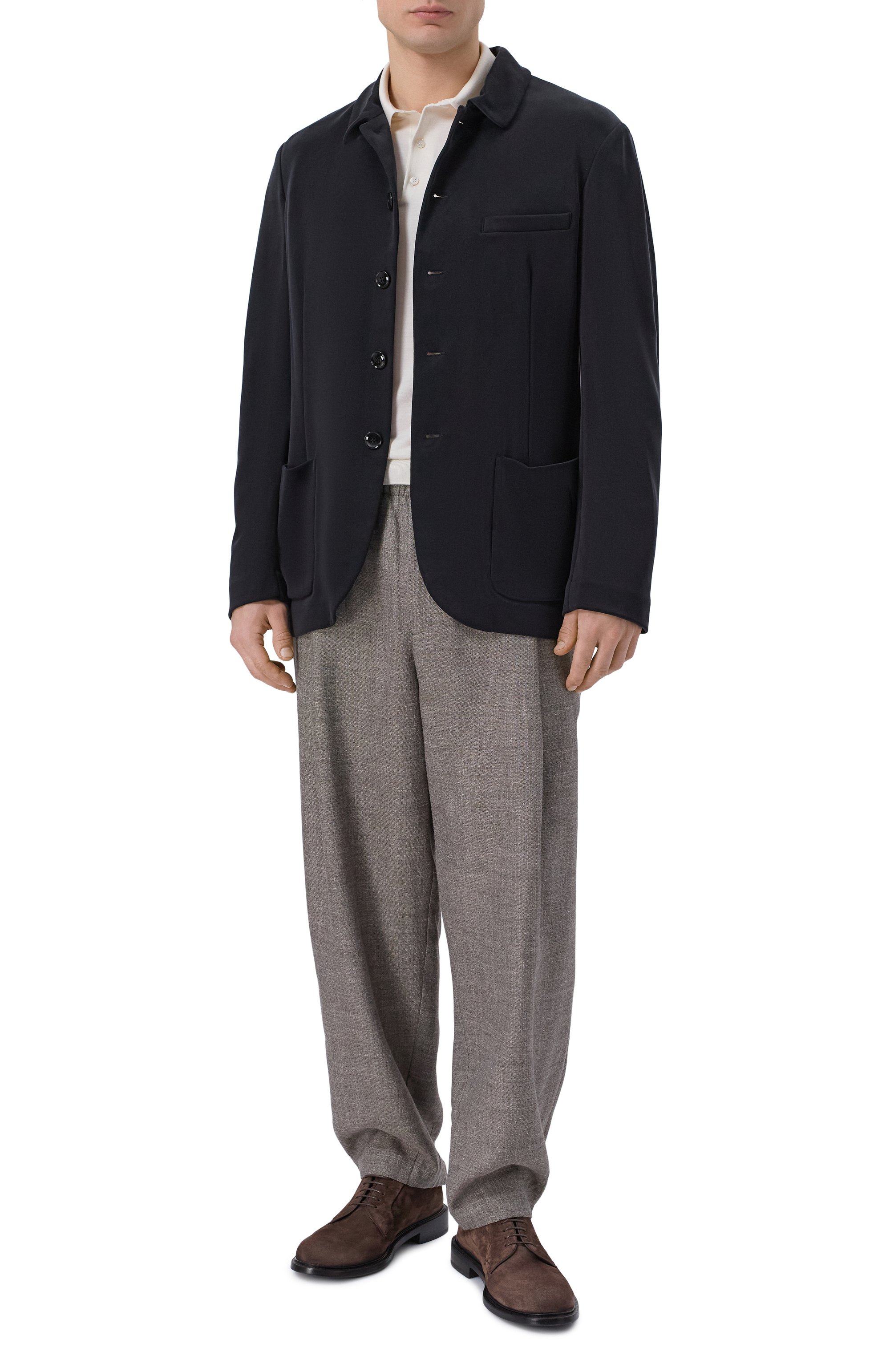 Однобортный пиджак GIORGIO ARMANI черного цвета по цене 212500 руб., арт. GM003189/TE20248, фото 2 Однобортный пиджак GIORGIO ARMANI, арт. GM003189/TE20248, фото 2