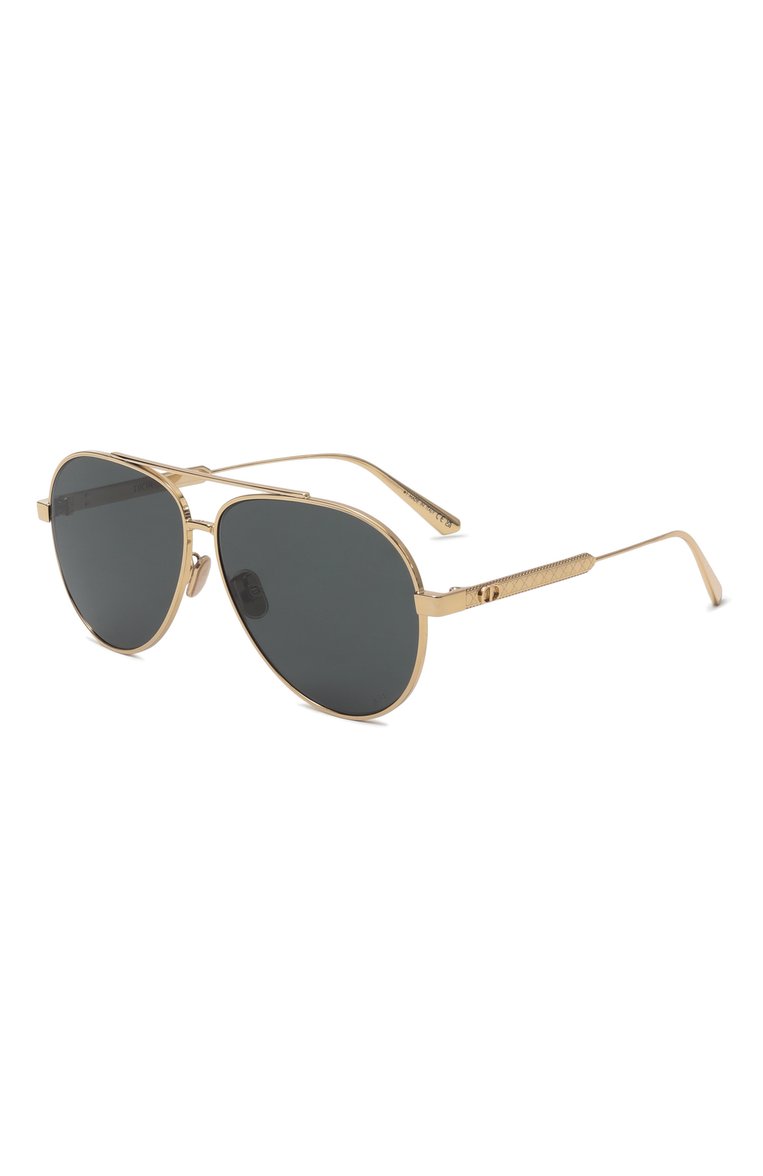 Женские солнцезащитные очки DIOR EYEWEAR зеленого цвета, арт. DI0RCANNAGE A1U B0C0 | Фото 1 (Нос: Не проставлено; Региональные ограничения белый список (Axapta Mercury): Не проставлено; Материал: Металл; Тип очков: С/з; Оптика Гендер: оптика-женское; Очки форма: Авиаторы)