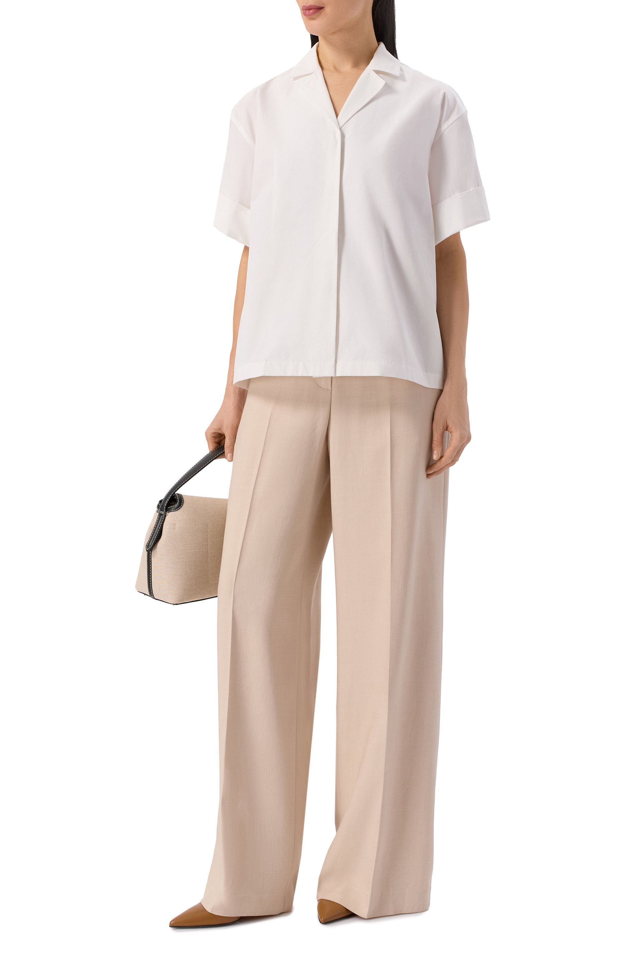 Брюки из вискозы MSGM светло-бежевого цвета по цене 47950 руб., арт. 4041MDP25/267127, фото 2 Брюки из вискозы MSGM, арт. 4041MDP25/267127, фото 2