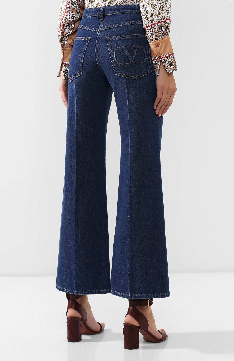 Расклешенные джинсы VALENTINO, арт. SB3DD08X4H3, фото 4