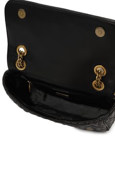 Женская сумка VERSACE JEANS COUTURE черного цвета, арт. 75VA4BA2/ZS803 | Фото 5 (Сумки-технические: Сумки через плечо; Размер: medium; Материал сплава: Проставлено; Ремень/цепочка: На ремешке; Драгоценные камни: Проставлено; Материал: Экокожа)