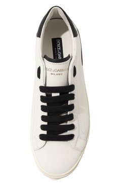 Мужские кожаные кеды portofino DOLCE & GABBANA белого цвета, арт. CS2203/AM779 | Фото 6 (Материал сплава: Проставлено; Материал внутренний: Натуральная кожа, Текстиль; Драгоценные камни: Проставлено; Подошва: Плоская; Стили: Классический; Материал внешний: Натуральная кожа; Кросс-КТ: Низкие; Материал утеплителя: Без утеплителя)