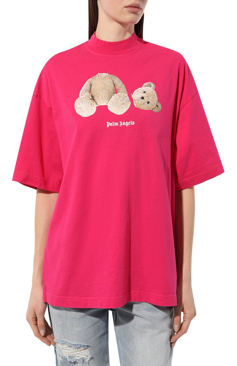 Хлопковая футболка PALM ANGELS, арт. PWAA017F22JER0043260, фото 3