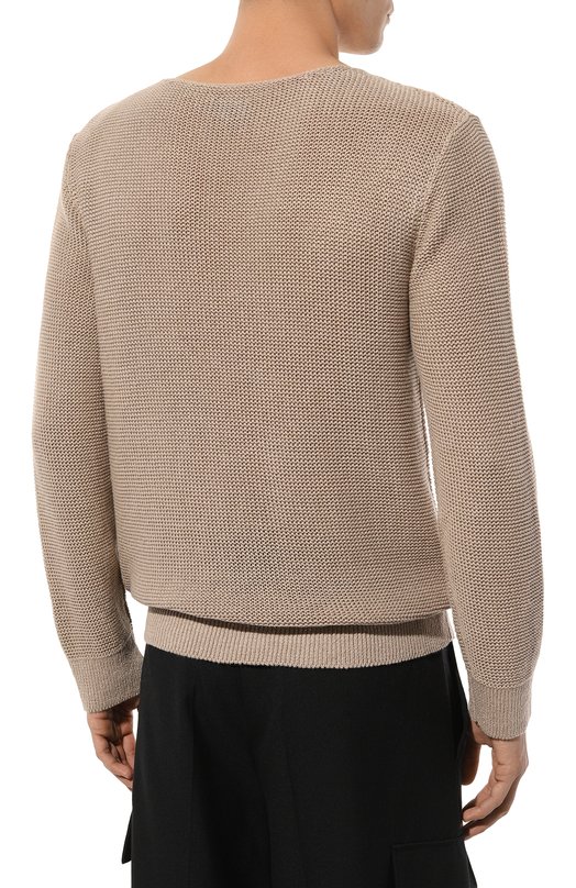 Свитер изо льна и хлопка Giorgio Armani 3DSM21/SM23Z Бежевый  3DSM21/SM23Z Фото 4