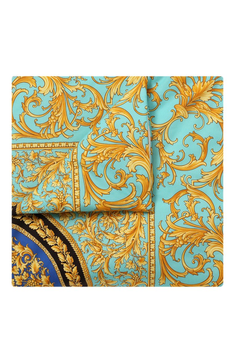 Детского хлопковое одеяло VERSACE бирюзового цвета, арт. YE000144/A233634 | Фото 1 (Материал: Текстиль, Хлопок; Нос: Не проставлено; Материал сплава: Проставлено)
