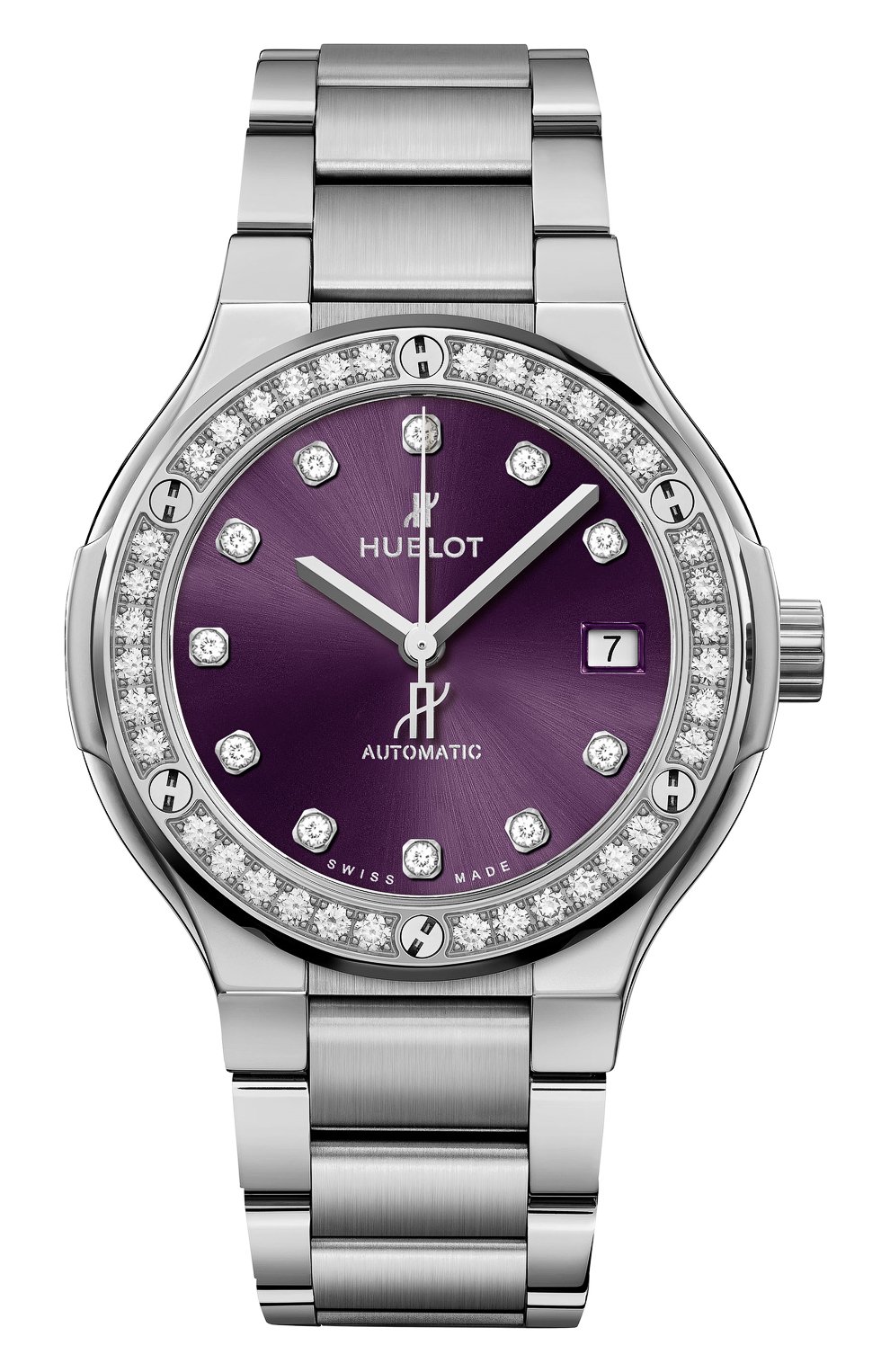 Часы classic fusion titanium purple diamonds bracelet HUBLOT, арт. 568.NX.897V.NX.1204, фото 1
