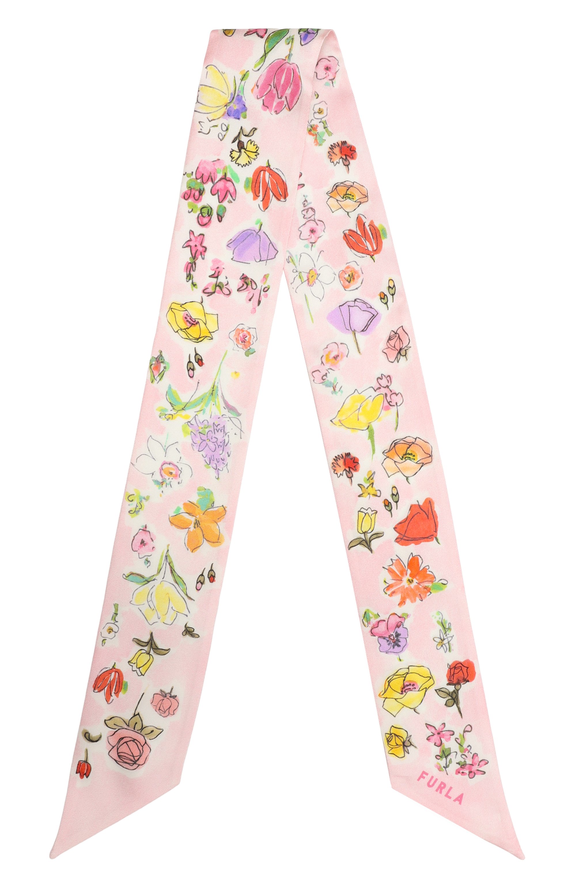 Шелковый шарф-твилли FURLA светло-розового цвета по цене 9000 руб., арт. WT00022/BX3853, фото 4 Шелковый шарф-твилли FURLA, арт. WT00022/BX3853, фото 4