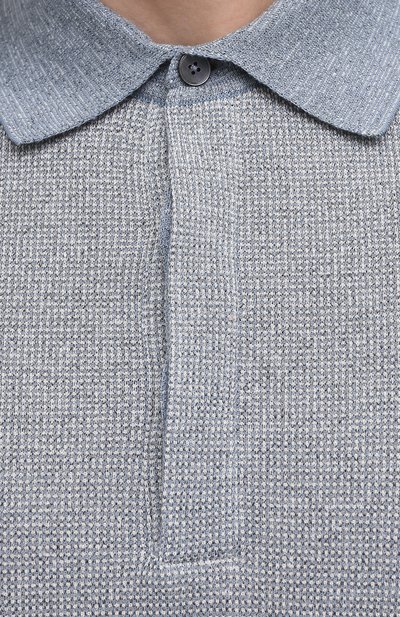 Поло из хлопка и льна ZEGNA, арт. UW314/753, фото 5