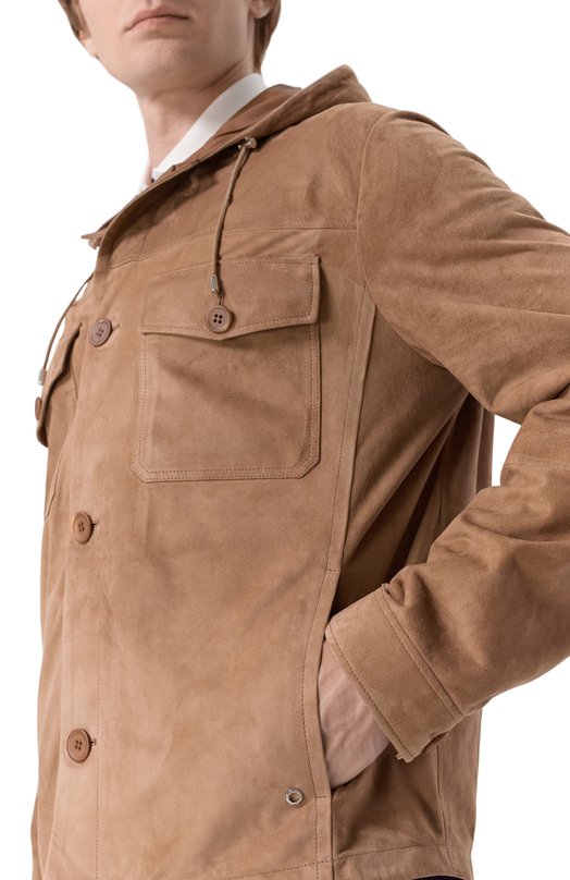 Замшевая куртка-рубашка Stefano Ricci M7J6100150/SUEJS3 Бежевый  M7J6100150/SUEJS3 Фото 5