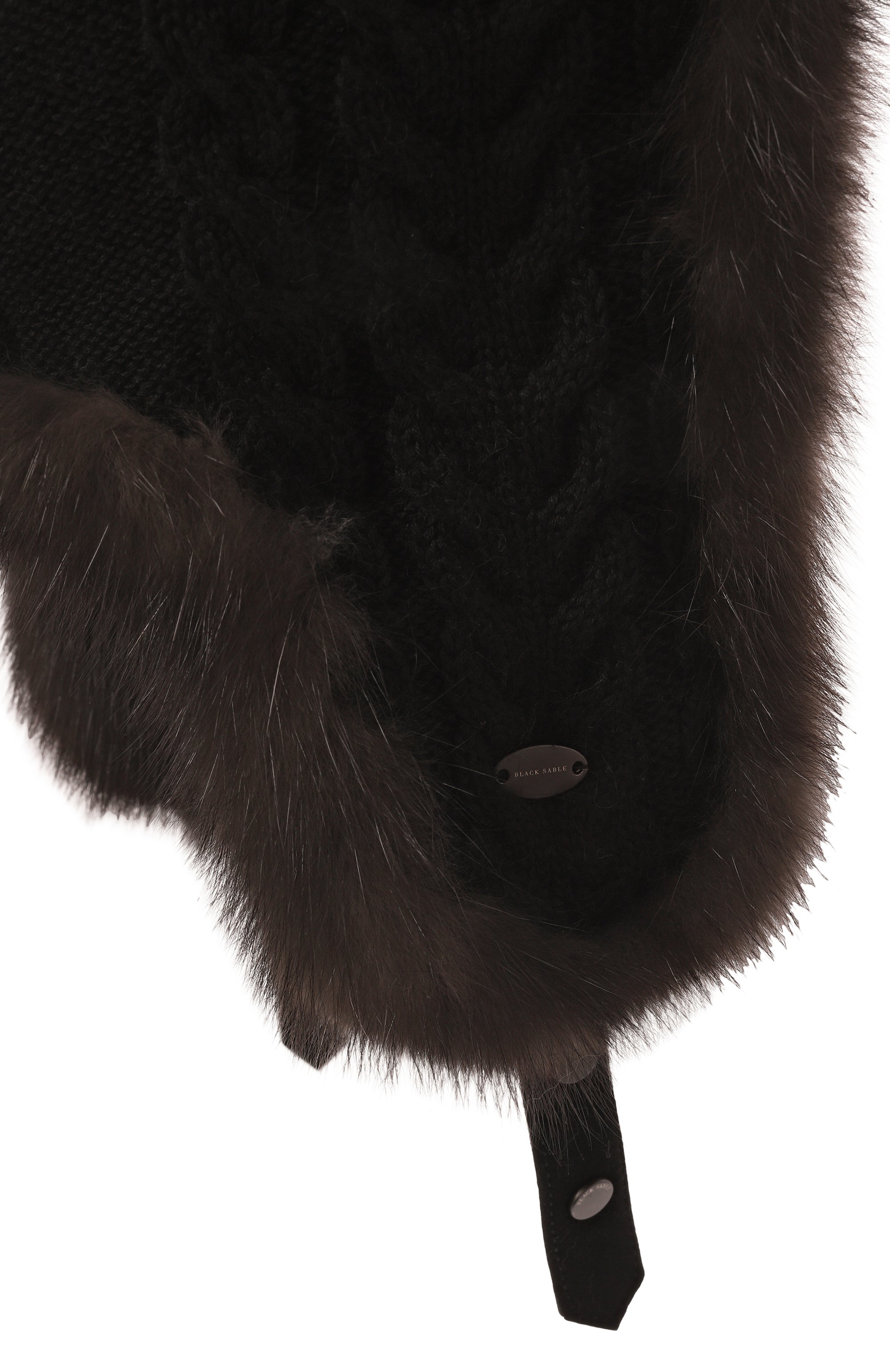 Утепленная шапка-ушанка с отделкой из соболя BLACK SABLE, арт. BS-24005EB, фото 4