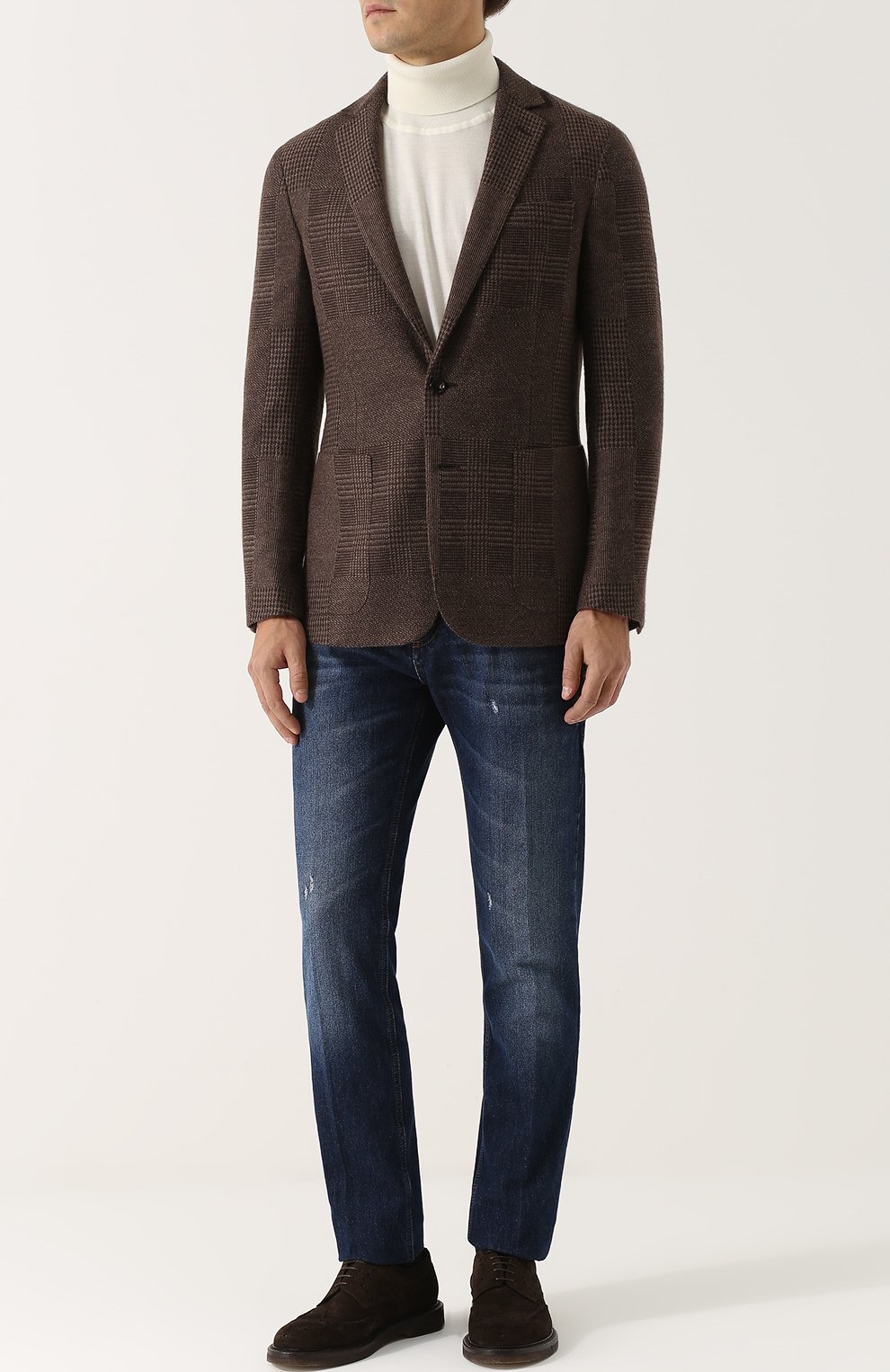 Однобортный пиджак из смеси кашемира и шелка RALPH LAUREN, арт. 798667894, фото 2