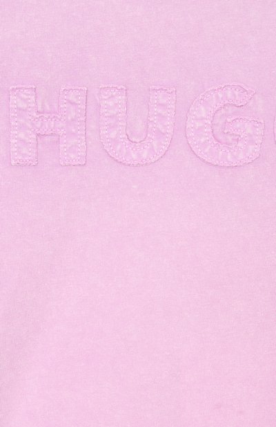 Хлопковая футболка HUGO розового цвета по цене 7715 руб., арт. G00497, фото 3 Хлопковая футболка HUGO, арт. G00497, фото 3