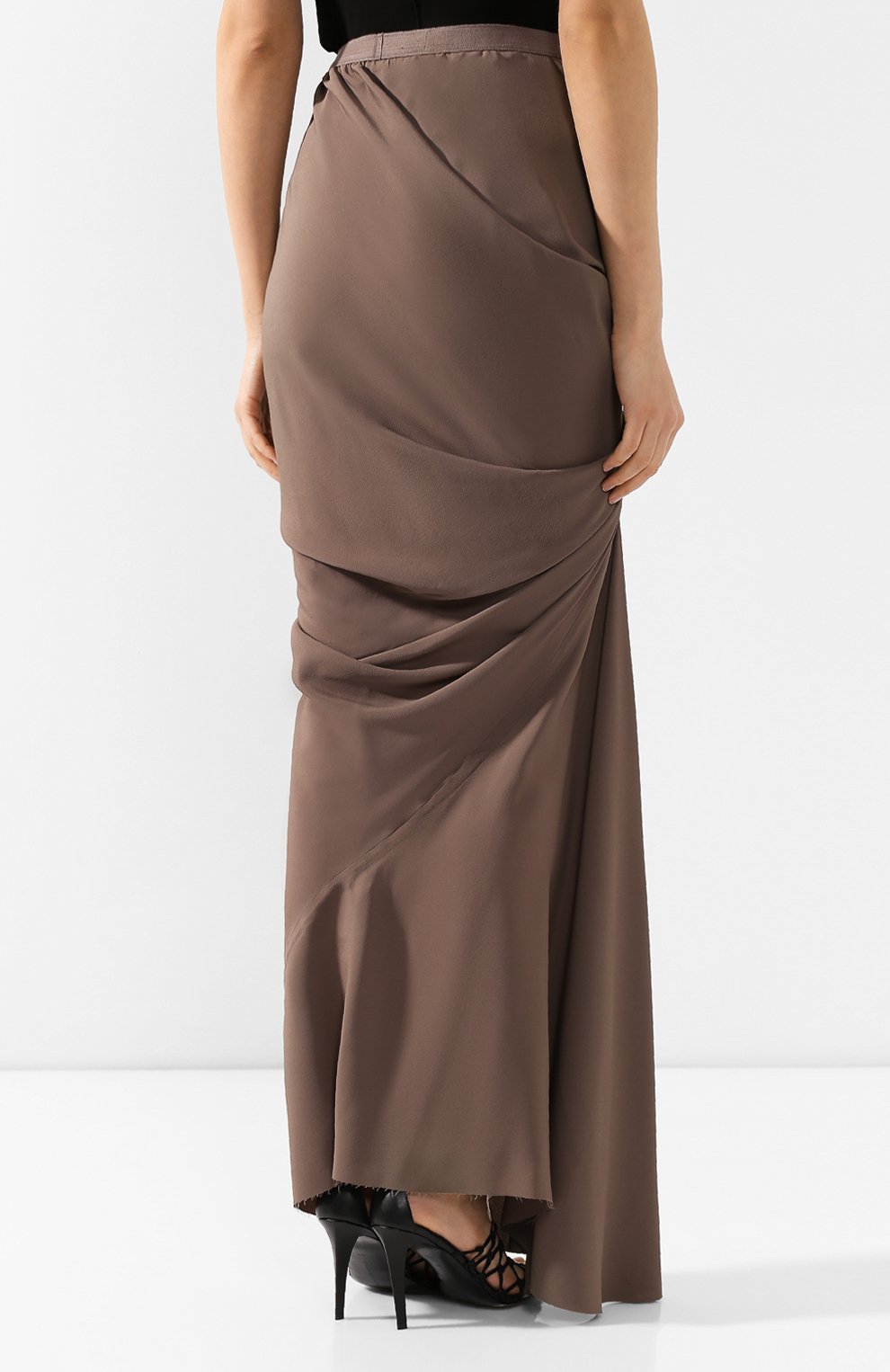 Юбка-макси RICK OWENS серого цвета по цене 54000 руб., арт. RP20S1330/CC, фото 4 Юбка-макси RICK OWENS, арт. RP20S1330/CC, фото 4