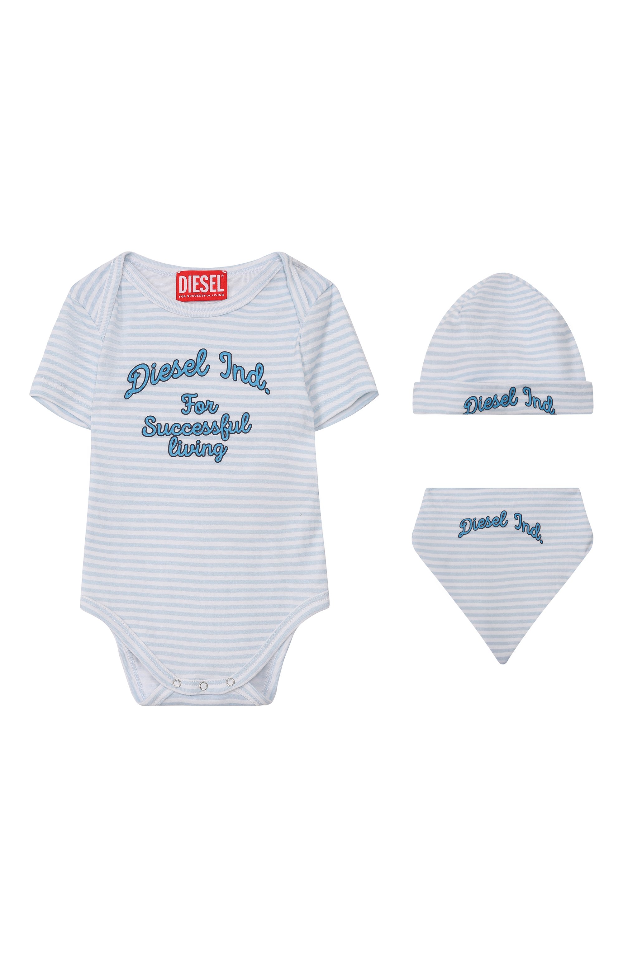 Комплект из трех предметов DIESEL голубого цвета по цене 9680 руб., арт. N00094/KYA01, фото 1 Комплект из трех предметов DIESEL, арт. N00094/KYA01, фото 1