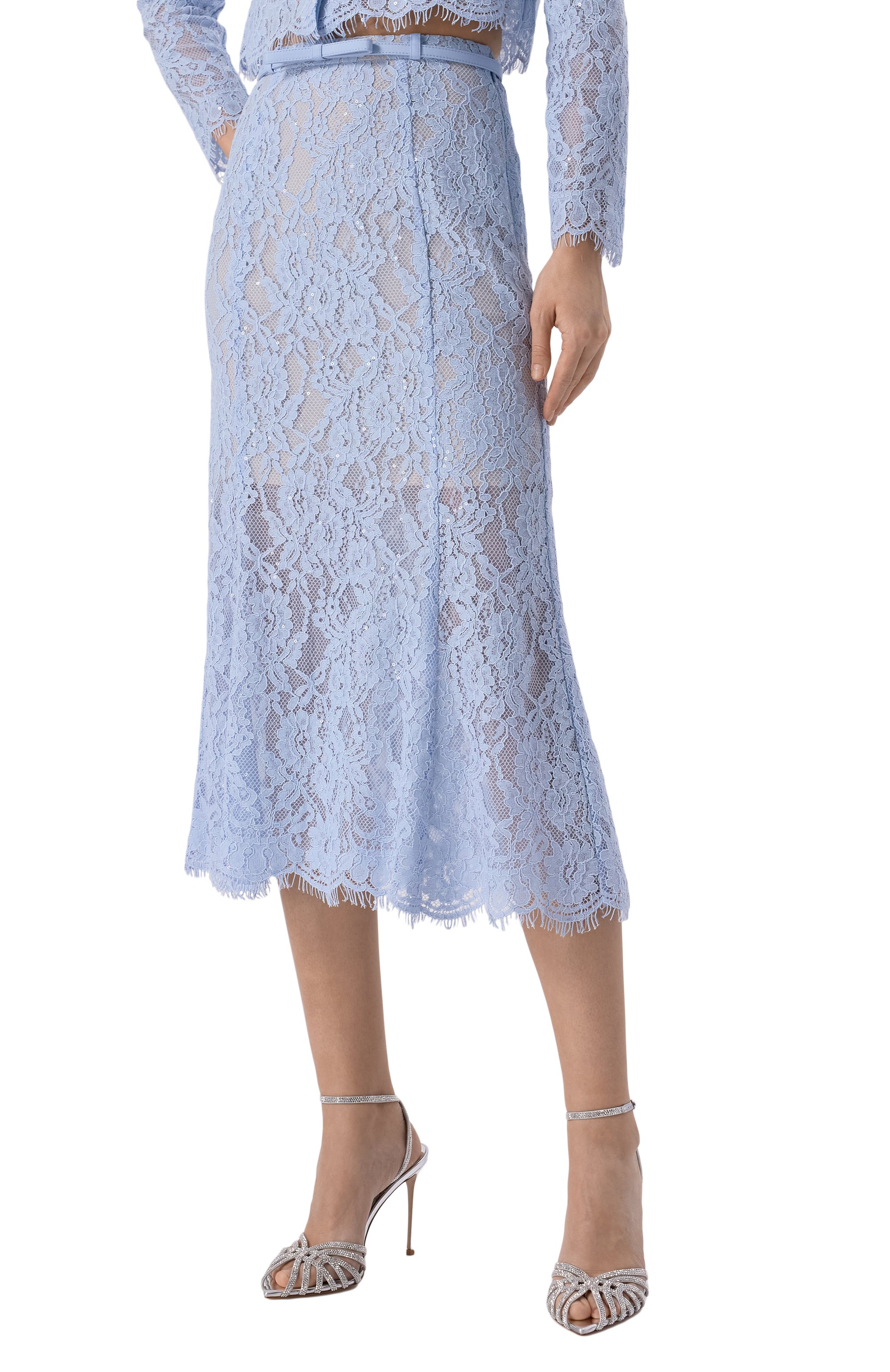 Юбка из вискозы и хлопка SELF-PORTRAIT, арт. RS25053MSK, фото 3