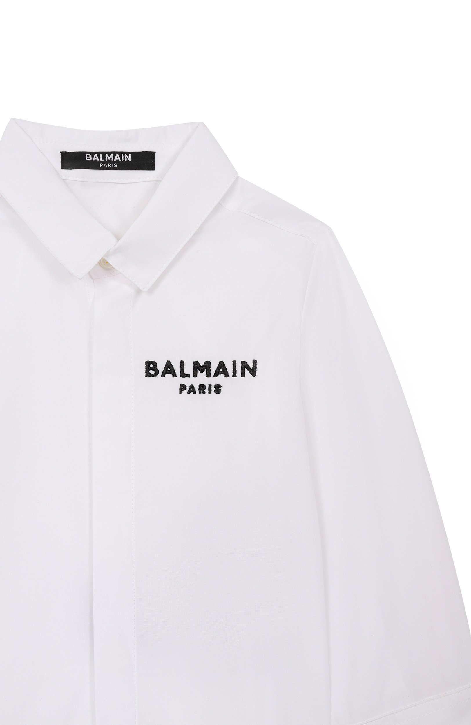 Хлопковая рубашка BALMAIN белого цвета по цене 25150 руб., арт. BY5530, фото 3 Хлопковая рубашка BALMAIN, арт. BY5530, фото 3