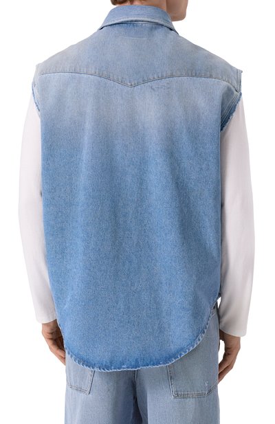 Джинсовый жилет MM6 голубого цвета по цене 87550 руб., арт. SH2DR0003/M30018, фото 4 Джинсовый жилет MM6, арт. SH2DR0003/M30018, фото 4