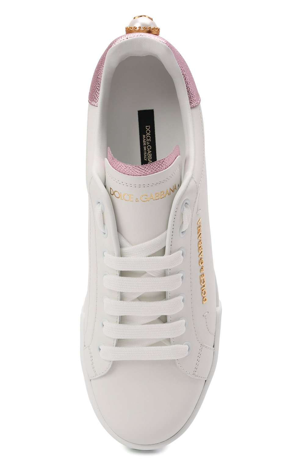 Кожаные кеды portofino DOLCE & GABBANA белого цвета по цене 63300 руб., арт. CK1602/AN298, фото 6 Кожаные кеды portofino DOLCE & GABBANA, арт. CK1602/AN298, фото 6