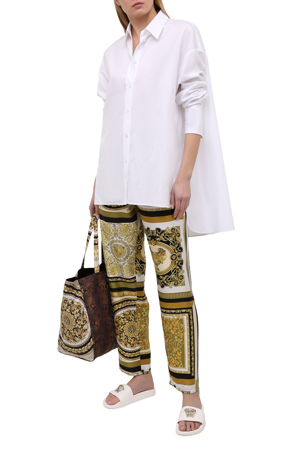 Шелковые брюки VERSACE, арт. AUD05057/1F00508, фото 2