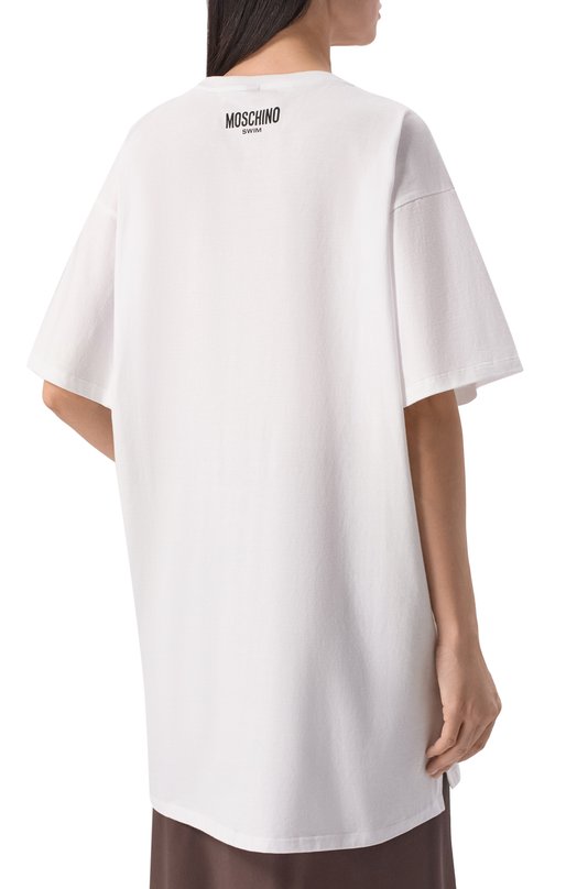 Хлопковая футболка Moschino A0702/9412 Белый  A0702/9412 Фото 4