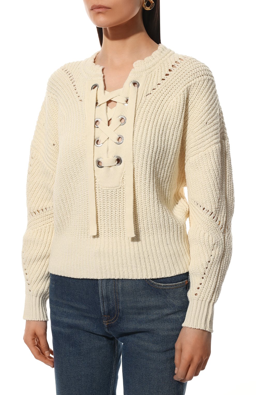 Свитер из хлопка и шерсти ISABEL MARANT, арт. PU0683-22P042I/LALEY, фото 3