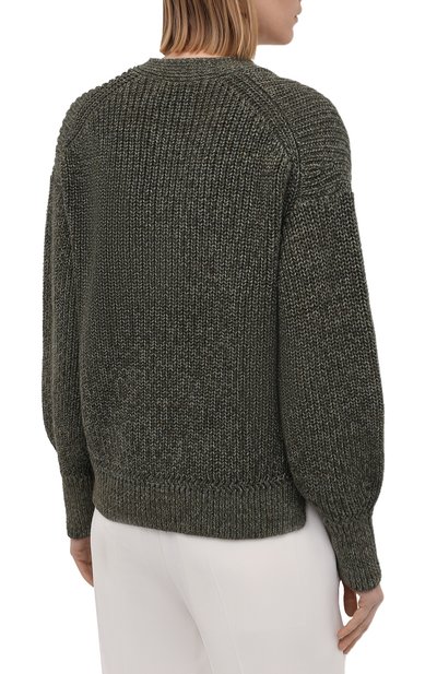 Кардиган из хлопка и льна POLO RALPH LAUREN хаки цвета по цене 31350 руб., арт. 211839010, фото 4 Кардиган из хлопка и льна POLO RALPH LAUREN, арт. 211839010, фото 4