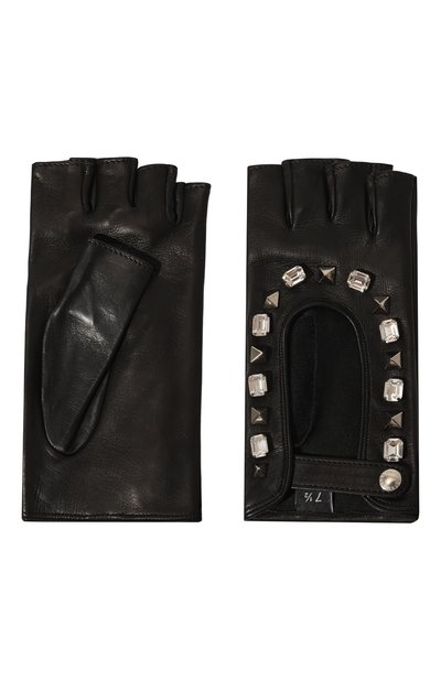 Кожаные перчатки DOLCE & GABBANA черного цвета по цене 78600 руб., арт. BF0217/AD460, фото 2 Кожаные перчатки DOLCE & GABBANA, арт. BF0217/AD460, фото 2