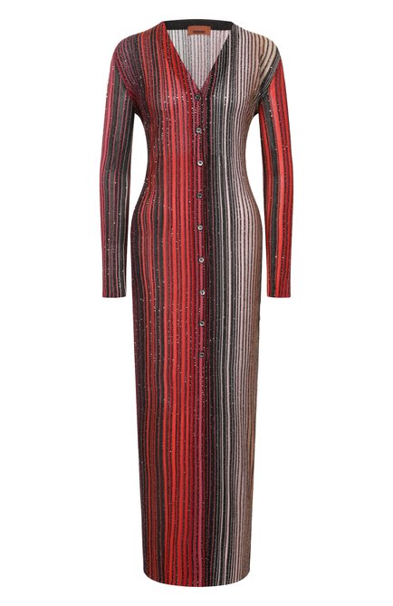 Женский платье из вискозы MISSONI разноцветного цвета, арт. DS25SM0D/BK042D | Фото 1 (Длина (для топов): Удлиненные; Автоматизация ТО: Проставлено; Материал внешний: Вискоза; Автоматизация состава: Проставлено; Рукава: Длинные)