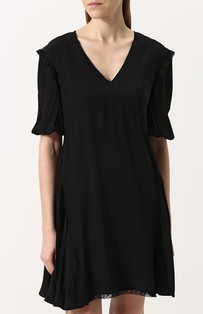 Однотонное приталенное мини-платье с v-образным вырезом PRADA, арт. P35Q9-1H51-F0002, фото 3