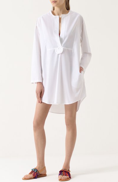 Хлопковая туника свободного кроя с кружевной спинкой LILA EUGENIE, арт. 1708, фото 2