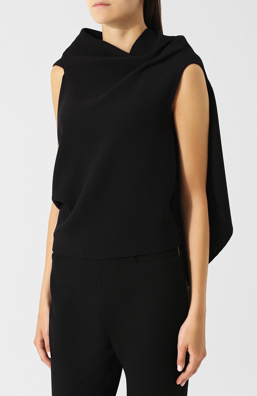Однотонный шерстяной топ асимметричного кроя ROLAND MOURET, арт. PW18/S6100/F4044, фото 3