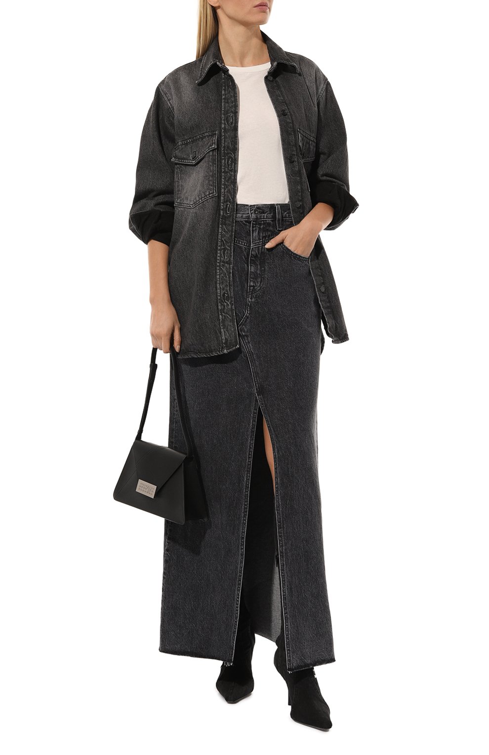 Хлопковая футболка SLVRLAKE кремового цвета по цене 19950 руб., арт. T0VT100PNATW/NATWHT, фото 2 Хлопковая футболка SLVRLAKE, арт. T0VT100PNATW/NATWHT, фото 2