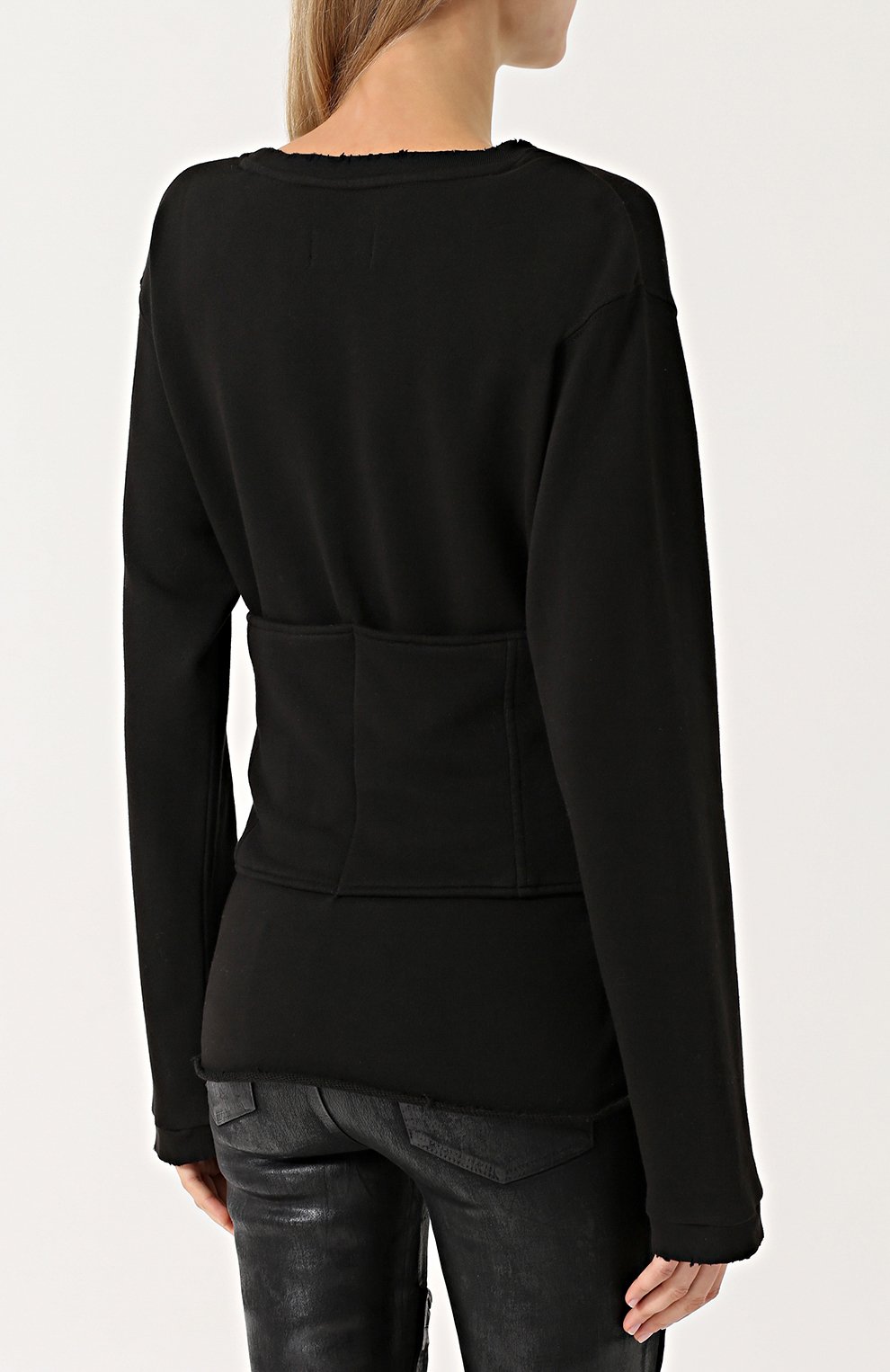 Хлопковый пуловер с круглым вырезом и шнуровкой RTA, арт. WF7KS-828N0IR, фото 4