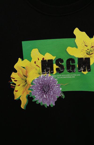 Хлопковый свитшот MSGM KIDS, арт. MS029166, фото 3