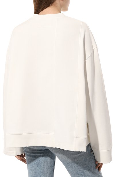 Хлопковый свитшот MM6 белого цвета по цене 59950 руб., арт. S52GU0192/S25537, фото 4 Хлопковый свитшот MM6, арт. S52GU0192/S25537, фото 4