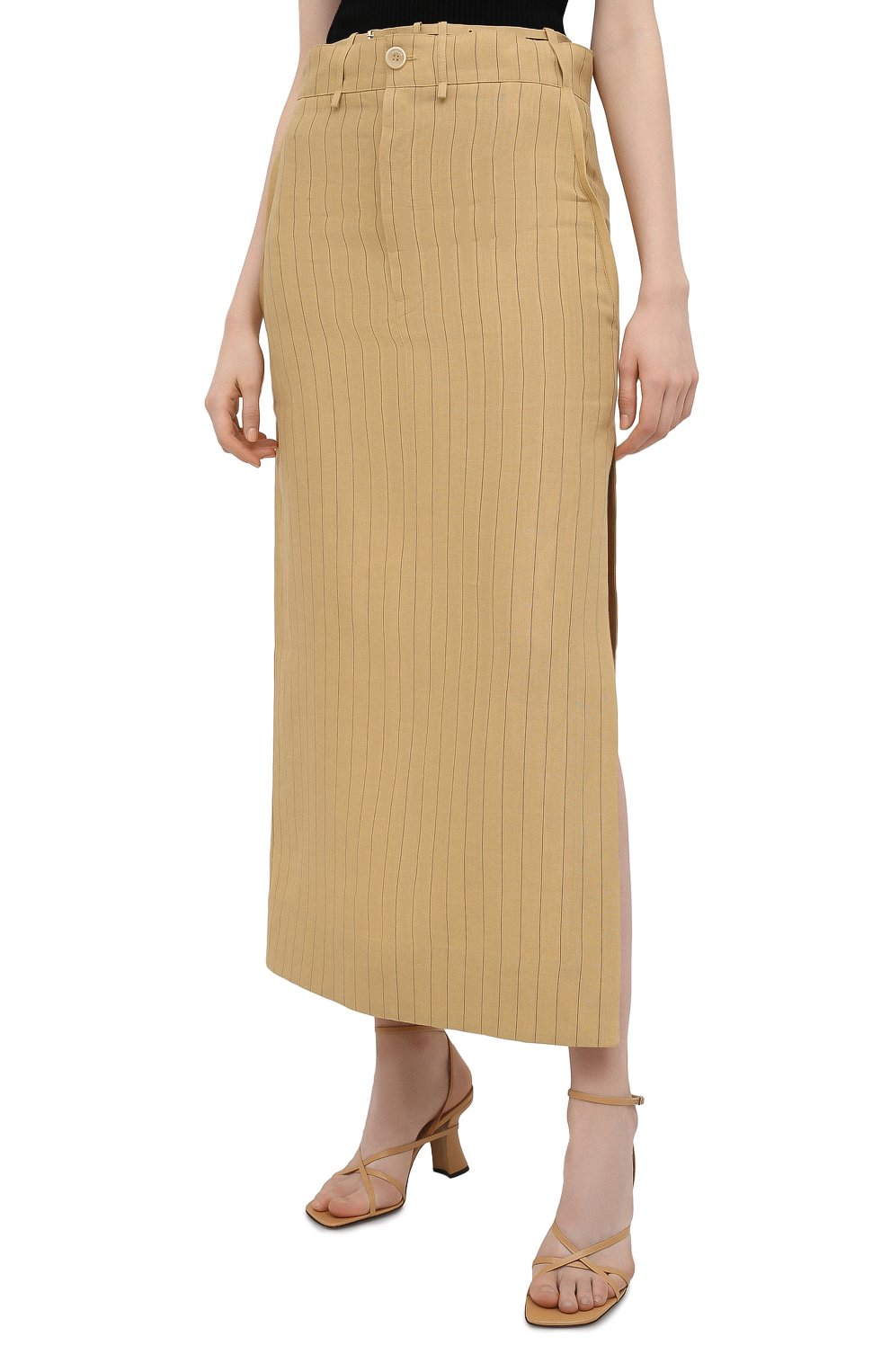 Льняная юбка JACQUEMUS светло-бежевого цвета по цене 52400 руб., арт. 211SK04/112851, фото 3 Льняная юбка JACQUEMUS, арт. 211SK04/112851, фото 3