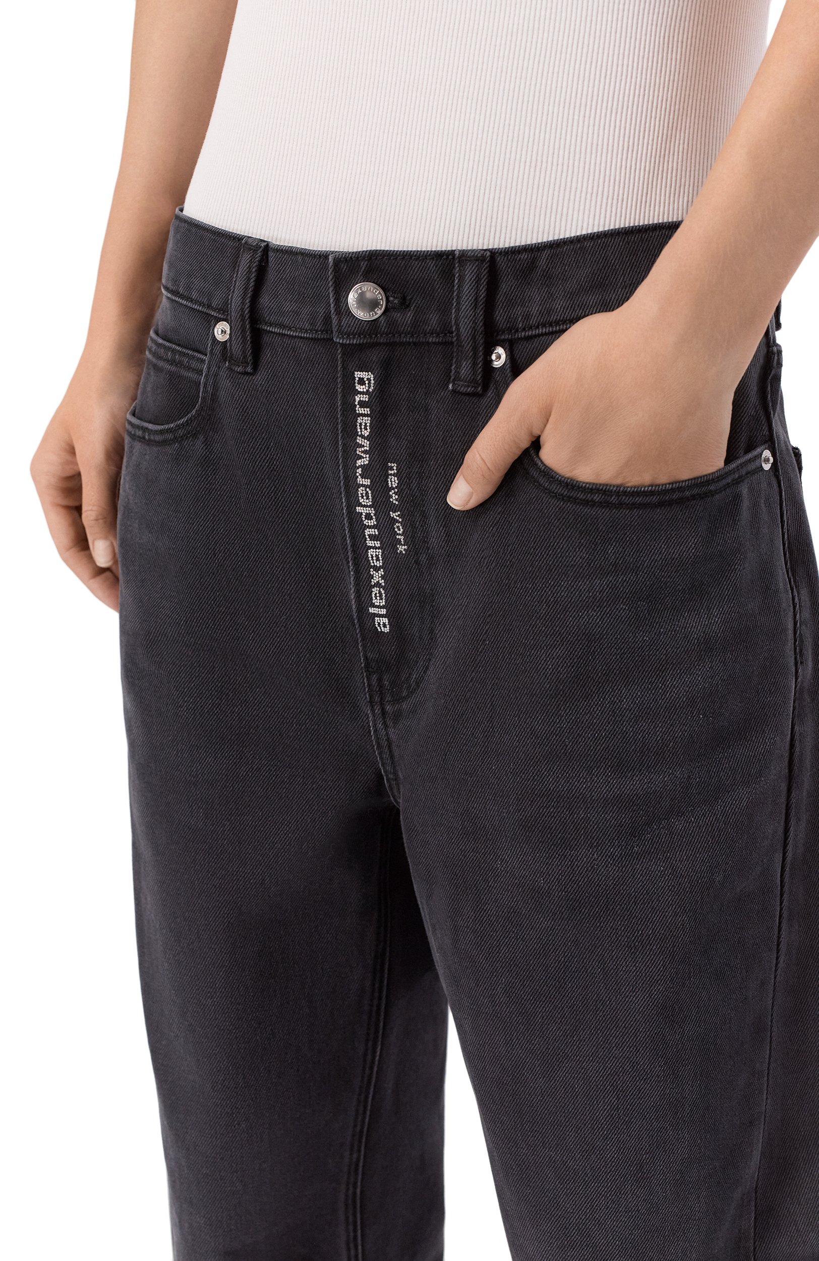 Джинсы ALEXANDER WANG темно-серого цвета по цене 92250 руб., арт. 4DC4264405, фото 5 Джинсы ALEXANDER WANG, арт. 4DC4264405, фото 5
