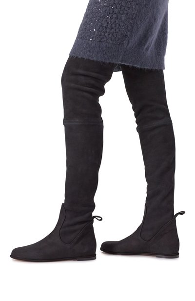 Женские замшевые ботфорты KITON, арт. D60833K0520H04