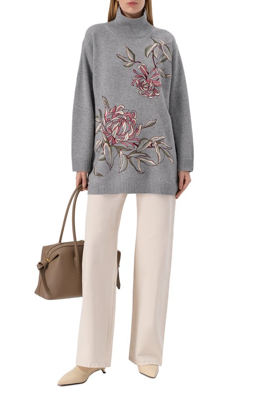 Свитер из шерсти и кашемира OLOLOL OLKN006W/901.DAHLIA.EMB/BASE Серый  OLKN006W/901.DAHLIA.EMB/BASE Фото 2