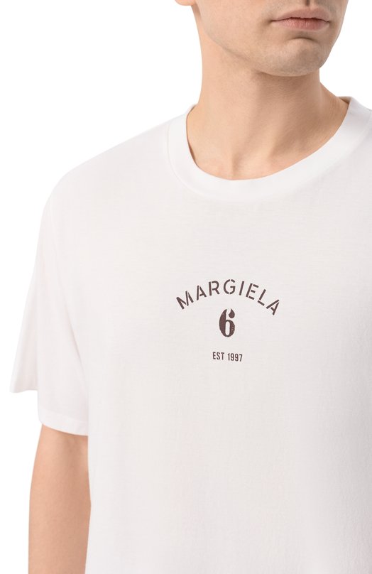 Хлопковая футболка MM6 SH2GC0038/M20048 Белый  SH2GC0038/M20048 Фото 5